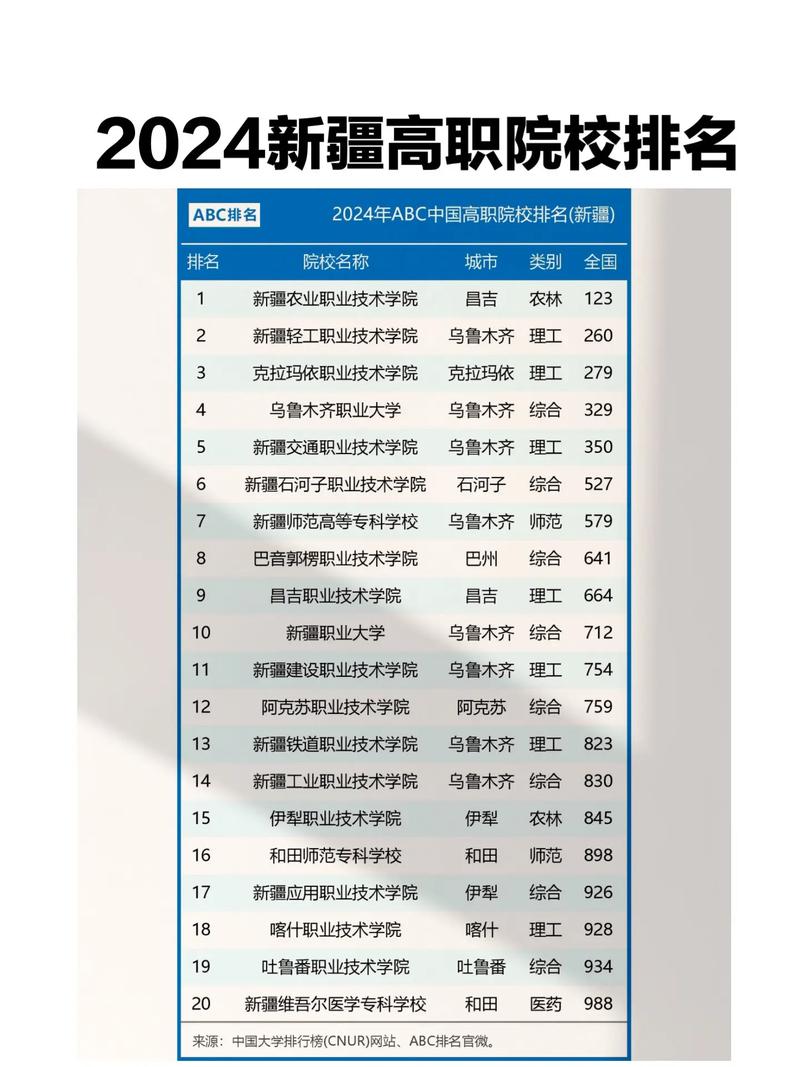 新疆前十名大专学校(新疆最好的十所大专)